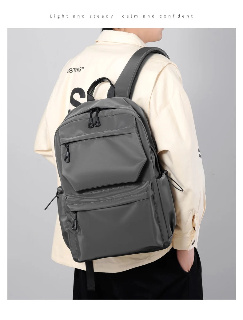 New Polyester Men's Backpack Large Capacity Student Schoolbag Laptop Bag Waterproof Travel Backpack Hot Sale