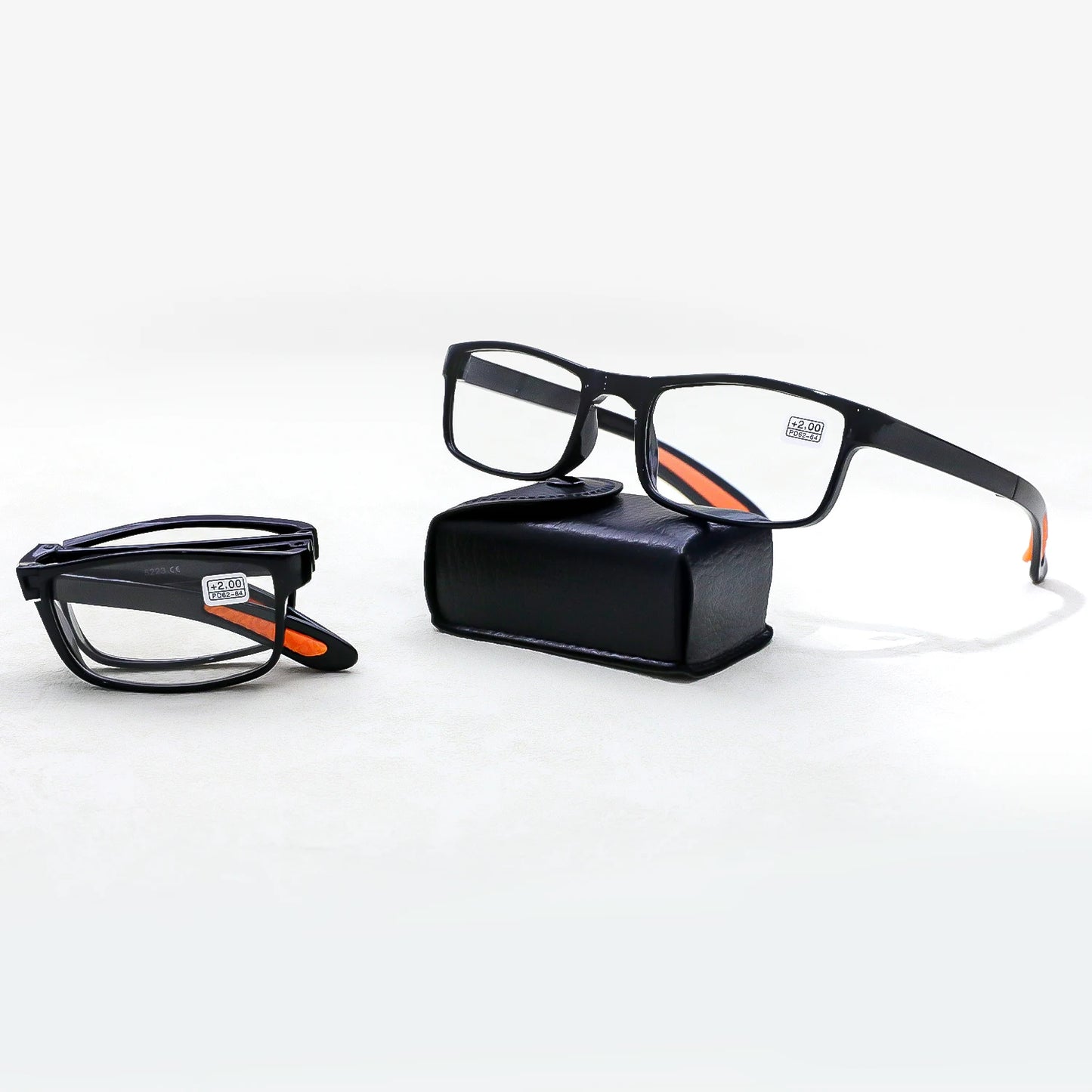 Foldable Reading Glasses for Men Women Classical Eyeglasses Comfortable Wearing Convenient Carry Gift Glasses Case