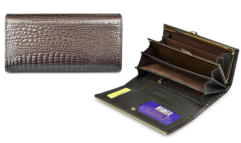 Luxury Designer Women Wallet Ladies Genuine Leather Purses 2022 Fashion Female Clutch Bags Long	Wallets Woman Money Bag