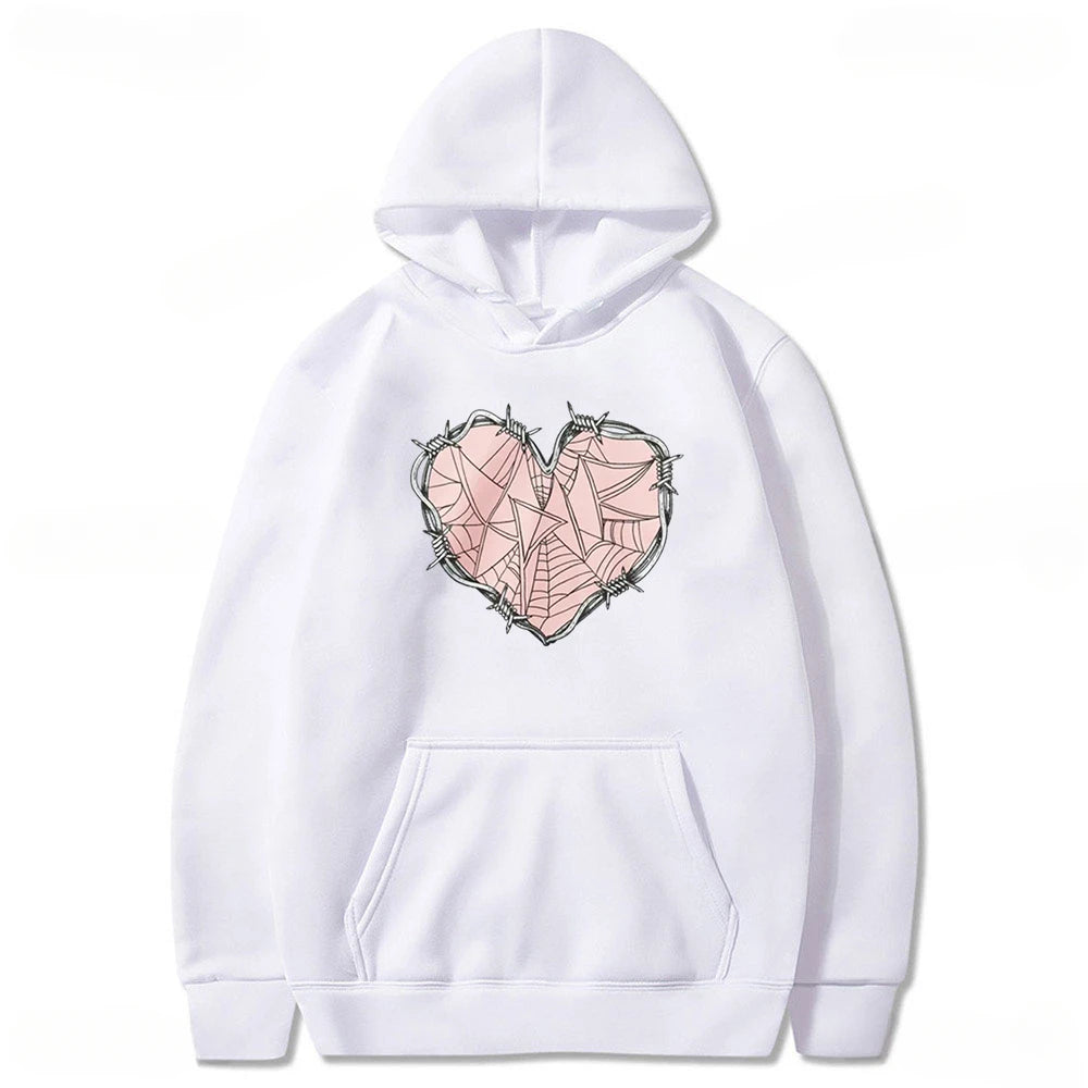 2024 Vêtements de mode XPLR Sam et Colby Merch Web Heart Sweat à capuche à manches longues Femmes Hommes Sweat-shirt Style décontracté Harajuku Streetwear