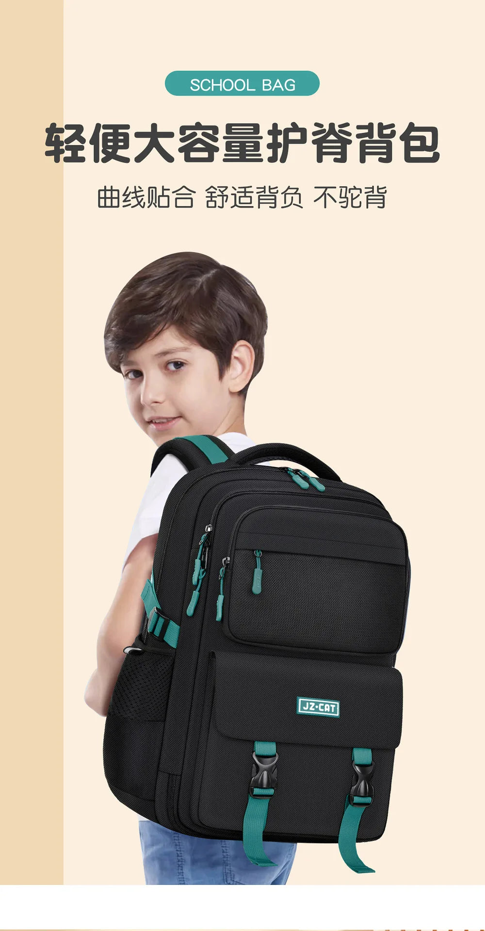 Boys Backpack Large Capacity Refrigerator Open Door Waterproof Backpack School Bag for Primary and Secondary School Students