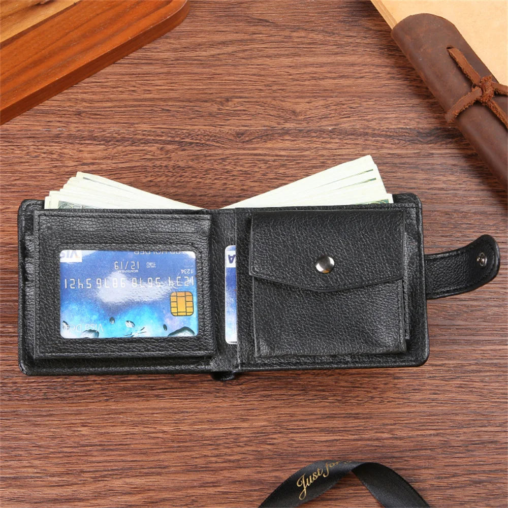 Vintage Leather Mens Wallets Cow Leather Solid Sample Style Zipper&Hasp Purse Card Holders Famous Brand High Quality Male Wallet