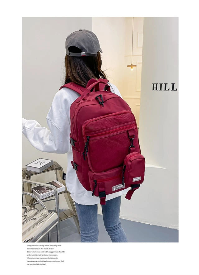 Hot Selling Solid Color Multi Kinetic Oxford Women's Backpack 2024 New Business Travel Sports High-capacity Men's Backpack