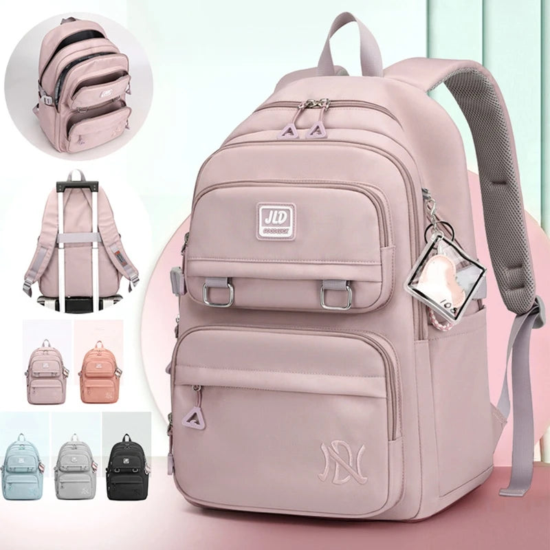 Girl School Bag Backpack Back Pack For Teenager Women Children Female Pink Schoolbag Primary High Bagpack Class Teens Child Kids