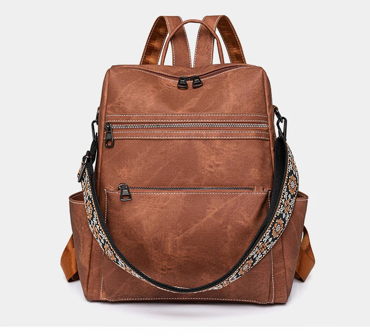 High Quality Soft Leather Backpacks Purses for Women Casual Daypack Vintage Bagpack School Bags for Teen Girls Mochilas Rucksack