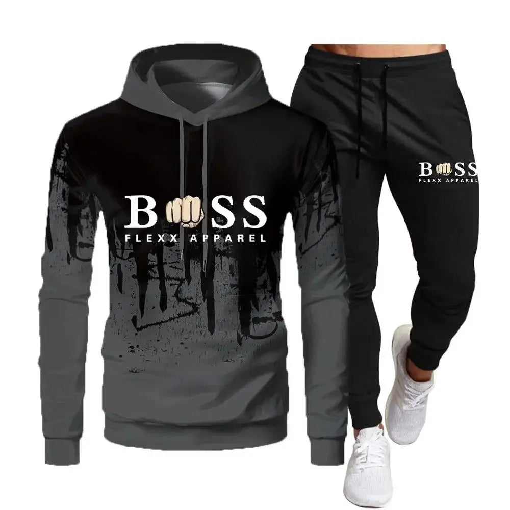 2021 Automne Hiver Nouvelle Marque Hommes Survêtement Sportswear Sweats À Capuche Sweat-shirts Pantalons De Survêtement Deux Pièces Ensembles Mode Jogging Homme