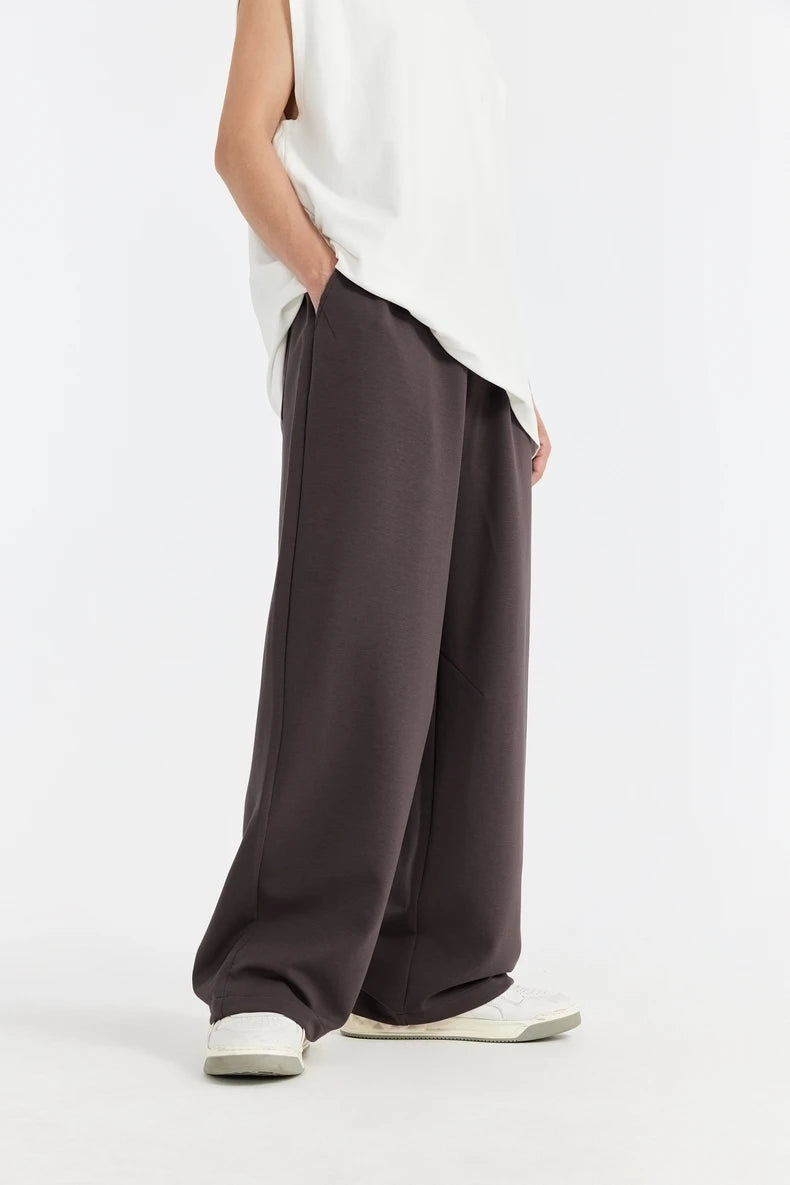 INFLATION Skin-friendly Sweatpants Unisex Cool Feeling Breathable Wide Leg Pants