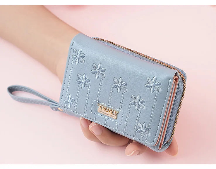 Small Women's Wallet Solid Short Pu Leather Female Wallets Hasp Coin Purse Card Holders for Girls Student 2024 Clutch Money Bag