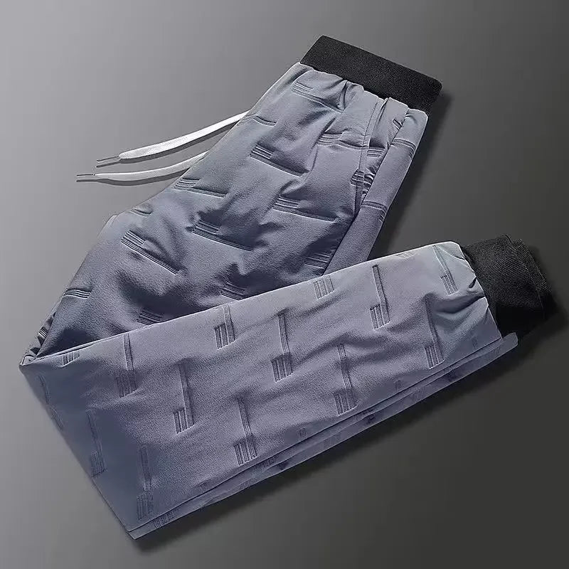 Pantalon de sport décontracté doublé polaire thermique automne/hiver pour hommes Pantalon en coton ouaté polyvalent résistant à l'usure longueur cheville