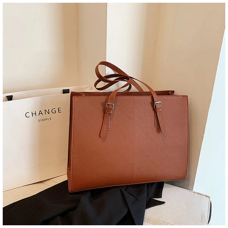 New Women Retro Tote Bags Messenger Handbag High Quality PU Leather Shoulder Bag Big Casual Crossbody Bag