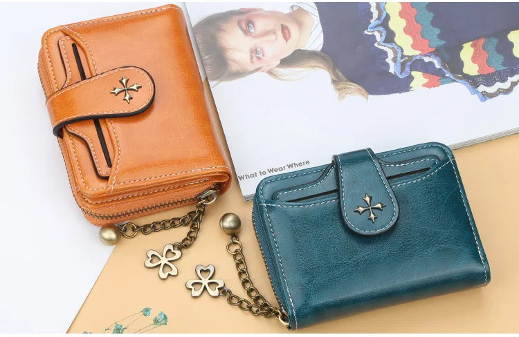 Women Wallets and Purses PU Leather Money Bag Female Short Hasp Purse Small Coin Card Holders Blue Red Clutch New Women Wallet