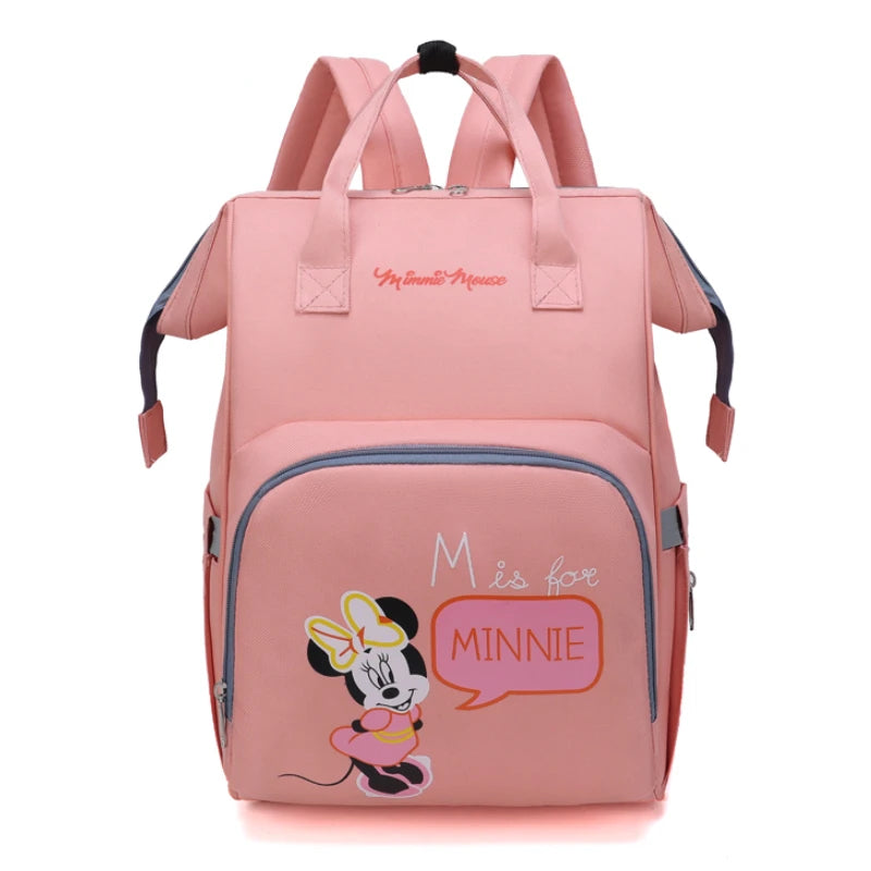 Disney Minnie Mickey Design Diaper Baby Bag Waterproof Mom Backpack Travel Multifunctional Maternity Large Capacity Stroller Bag