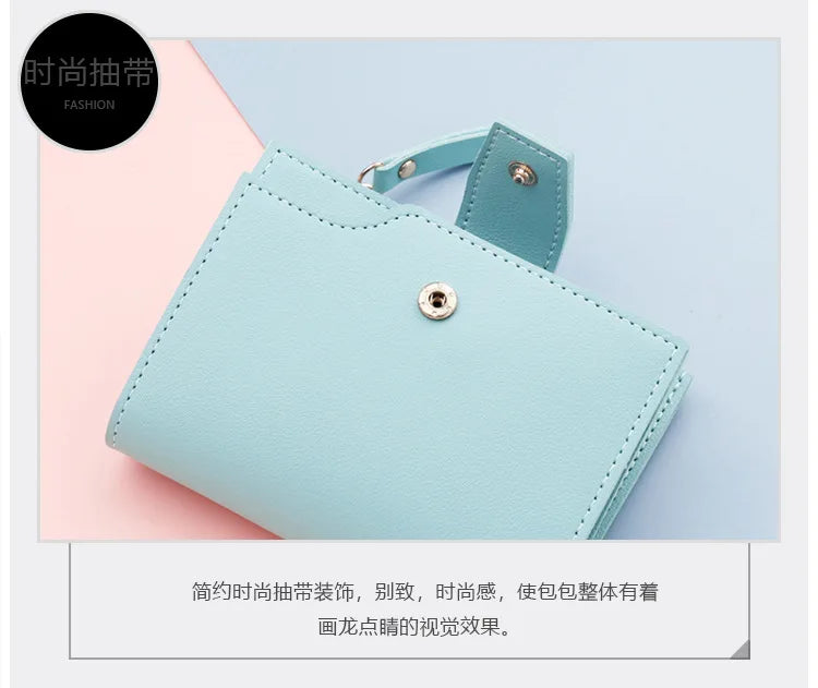 2023 Women Wallet Black Blue/pink Short Female Purse 15 Bits + 2 Big Position Fashion Card Holder Wallet Credit Card Holder Case