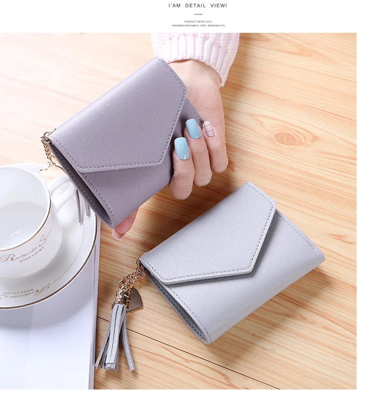 Mini Tassel Wallet Women Fashion Purse Female Short Mini Wallets Korean Students Lovely Purse Female Small Wallet for Women