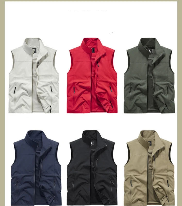 FGKKS 2024 Outdoor Casual Vest For Men Large Pocket Fashion Coat High Quality Design Hot Street Wear Vest For Men