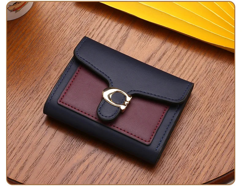 PU Leather Women Wallet Fashion Multi-card Three-fold Money Clip C Letter Coin Purses Women