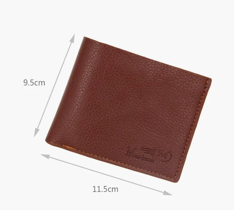 Short Men Wallets High Quality Slim Card Holder Coin Pocket Name Customized Male Wallet Brand Photo Holder New Small Men Purses