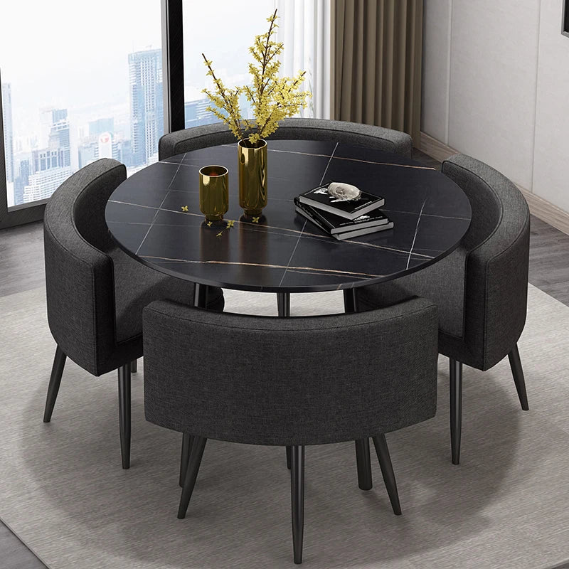 Nordic Lounge Dining Room Sets Luxury Apartment Simple Mobile Dining Room Sets Accent Modern Esstisch Minimalist Furnitures