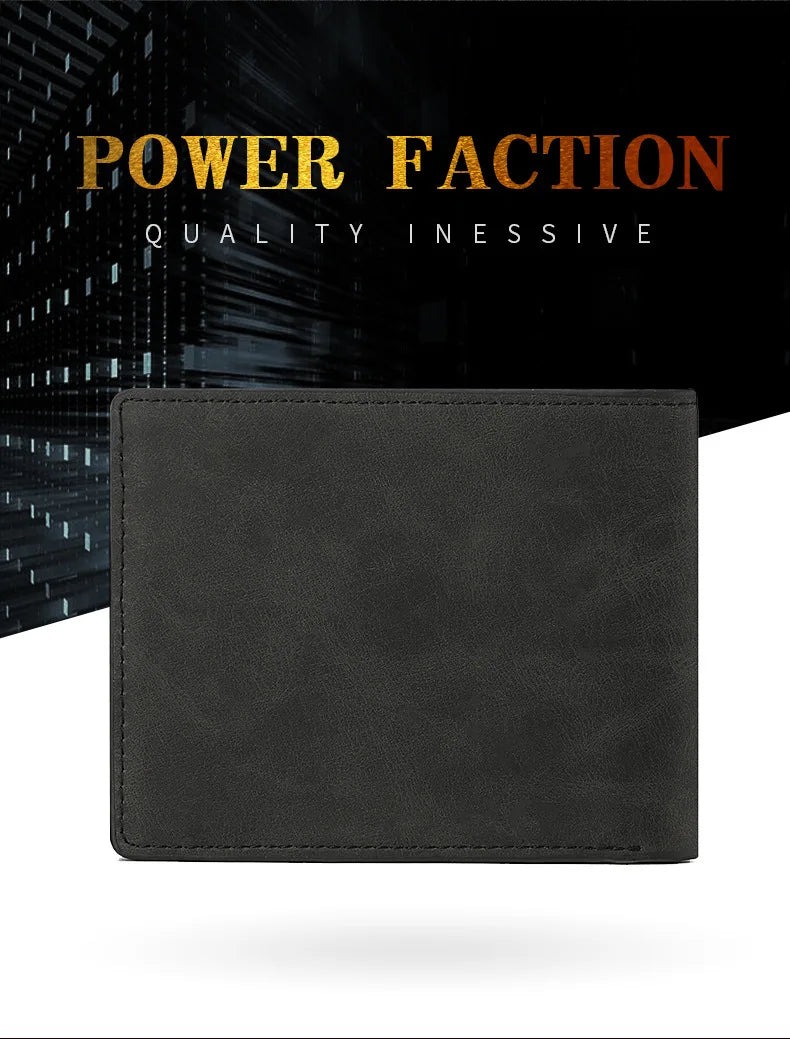 New Retro Men Leather Wallets Small Money Purses Design Dollar Price Top Men Thin Wallet With Coin Bag