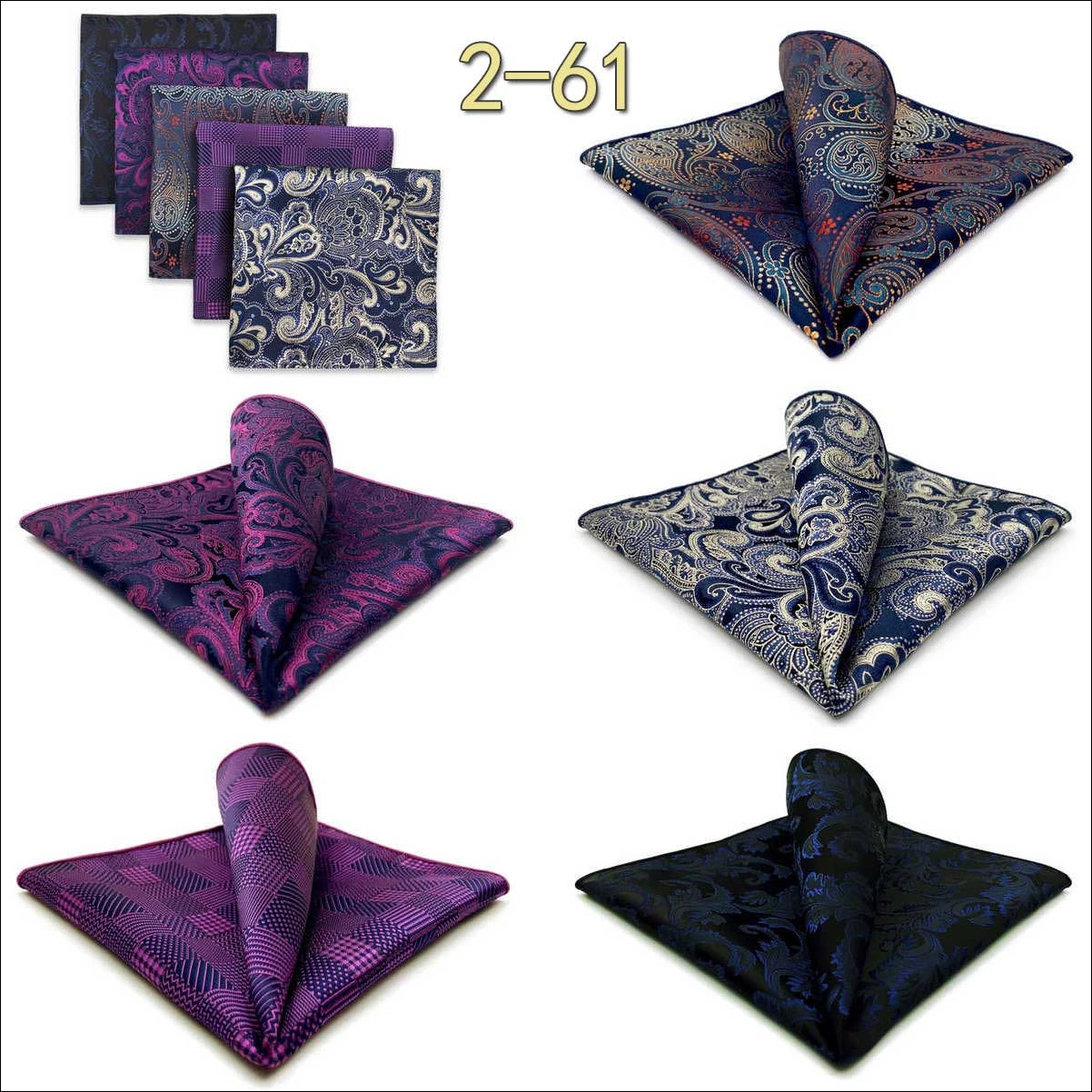 5 Pieces Mens Pocket Squares Wedding Handkerchiefs Set Fashion Formal Bundle Luxury Unique