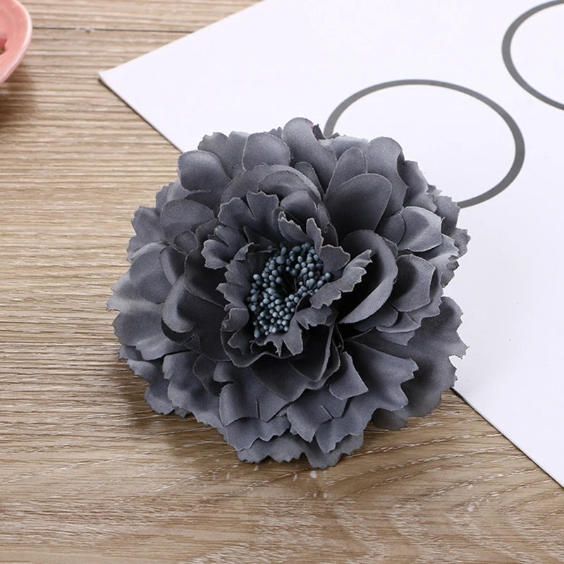 Flamenco Flowers For Hair DIY Headdress For Bridal Flocking Cloth Red Rose Flower Hairpin Hair Clip Party Hair Accessories