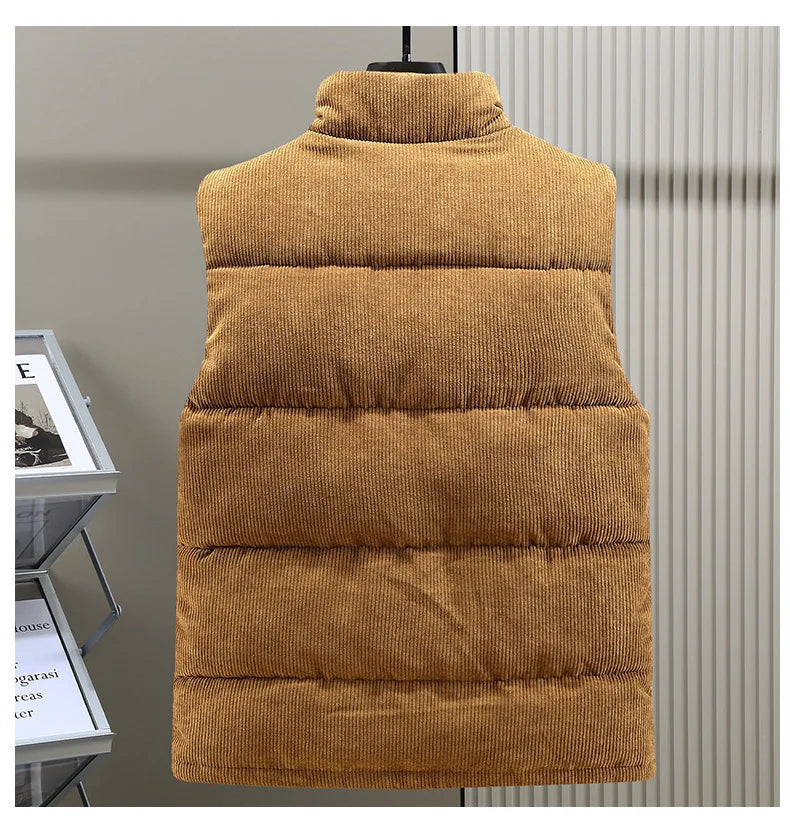 2024 Winter Trend Fashion Cashmere Cotton Vest Men's New Autumn and Winter Cotton Vest Thickened Thermal Vest Coat