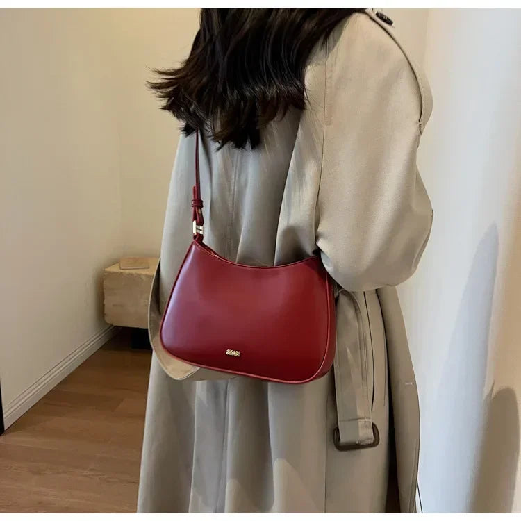 Red Underarm Shoulder Bags for Women 2024 New Texture Leather Crossbody Bag Luxury Designer Wedding Bride Handbags Sling Bag