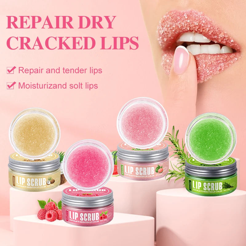 Lip scrub 30g raspberry vanilla coconut watermelon lip brighten exfoliating lip moisturizing gift for women