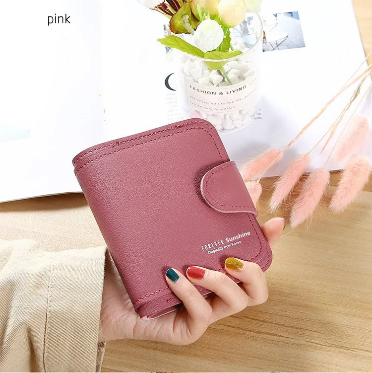 Women Wallets 2023 New Luxury Brand Red Black Small Mini Coin Purse Hasp Card Holder Lady Wallet Zipper Female Leather Buckle