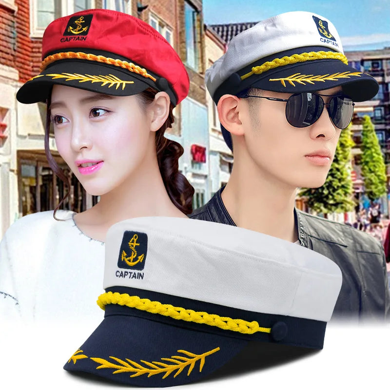 Adult Yacht Sailor Captain Hat Adjustable Men's and Women's Party Hat Makeup Ball Dressing Event Excellent Stylish Accessories