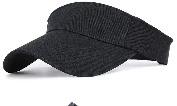 Chapeaux de soleil d'été pour hommes et femmes, visière réglable en coton, protection UV, haut vide, solide, sport, tennis, golf, course à pied, protection solaire, casquette de baseball