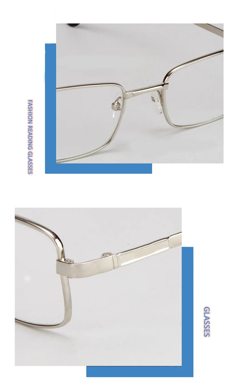 Real Glass Lens Reading Glasses Men Women Square Full Frame Presbyopic Glasses Anti-Scratch Diopter Eyewear +1.5 2.0 2.5