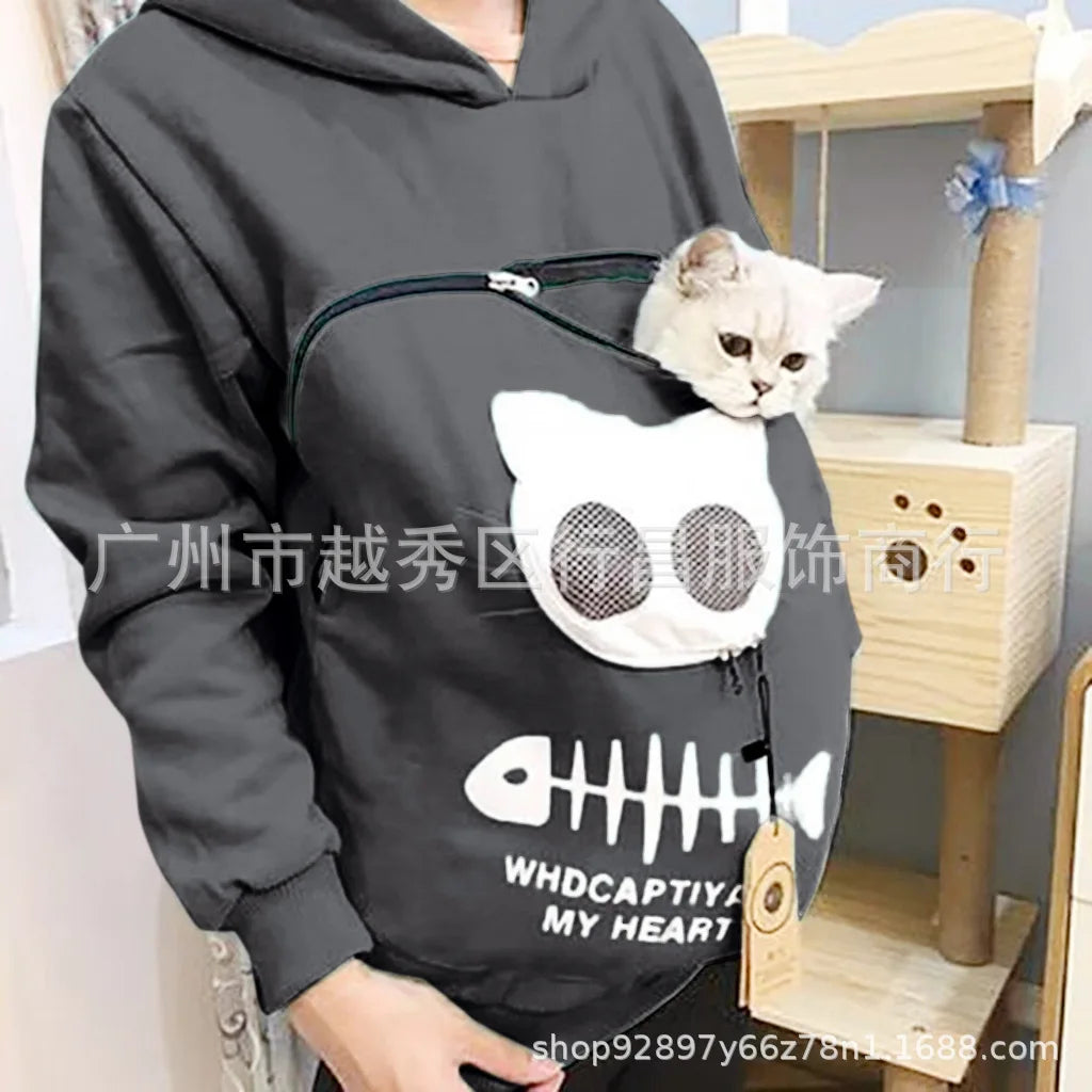 Amazon 2022 New Women's Cat Print Sweatshirt Cozy Home Top Cat Nest Hoodies Sweatshirts Other Style Hoodies Cozy Sweatshirts