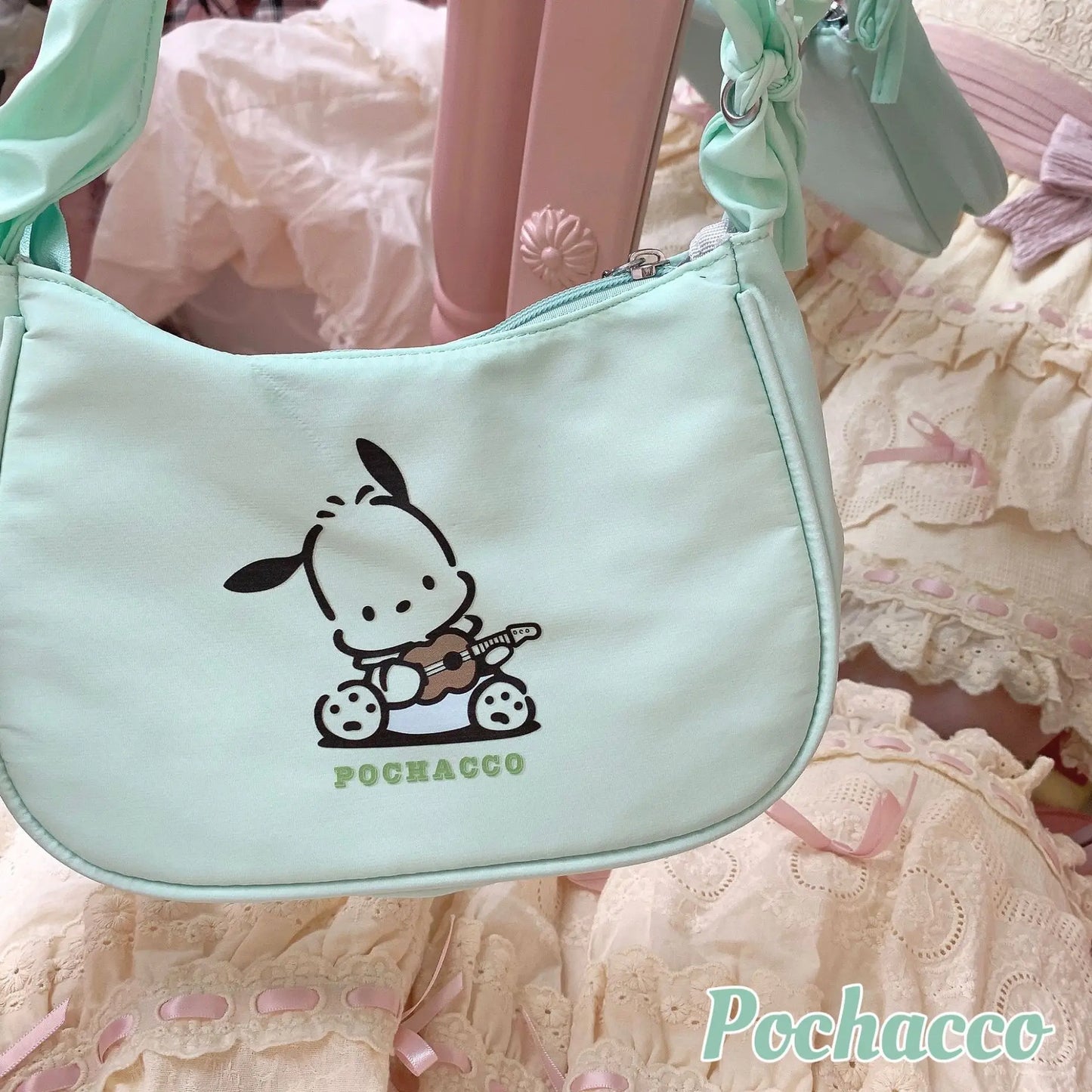 Sanrio Hellokitty Kuromi Cinnamorol Mymelody Pochacco Armpit Bag Kawaii Shoulder Bag Casual Allmatch Tote Women Commuter Handbag