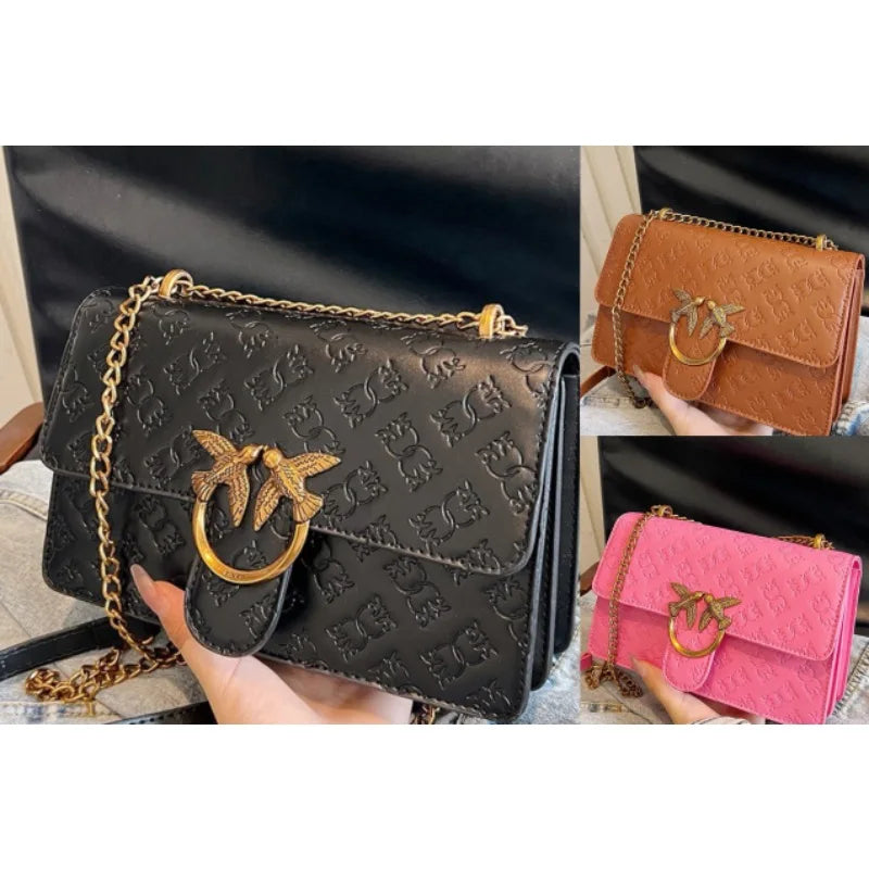 Fashionable and Trendy 2024 Crossbody Bag for Women with Chain and Flower Embossment, Shoulder Bag for All Occasions