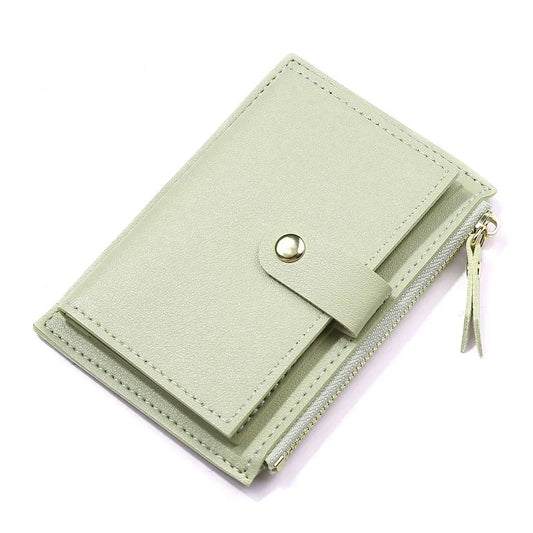 Fashion Women Wallets Leather Mini Hasp Solid Coin Short Wallets Multi-Cards Holder Slim Small Wallet