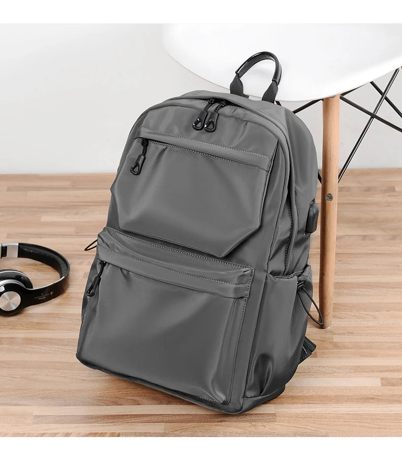 New Polyester Men's Backpack Large Capacity Student Schoolbag Laptop Bag Waterproof Travel Backpack Hot Sale