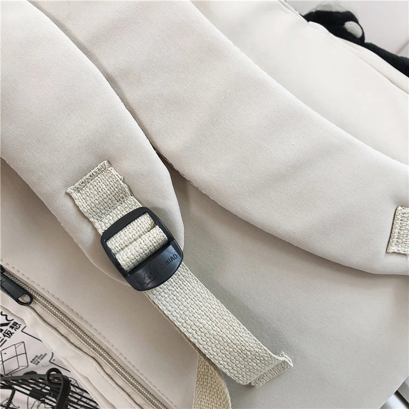 Women's Backpack Solid Color Female Multi-pocket Casual Man Travel Bag High Quality Schoolbag for Teenage Girl Book Knapsack