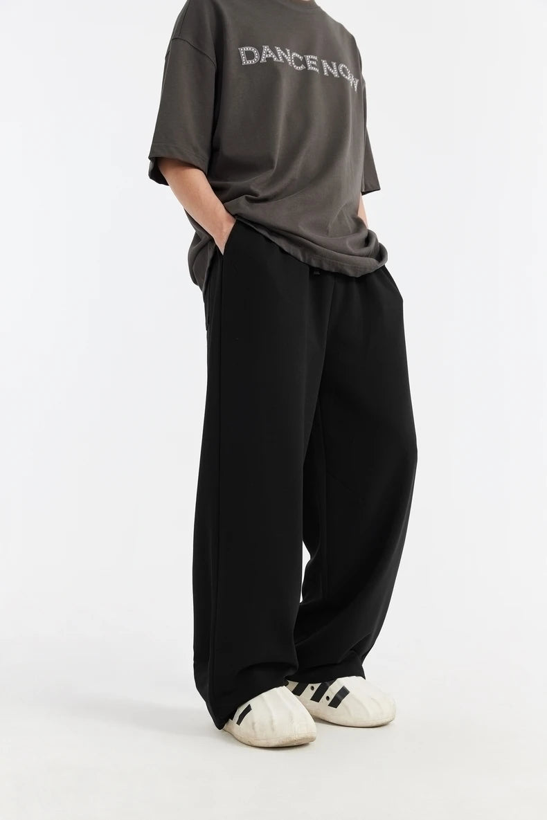 INFLATION Skin-friendly Sweatpants Unisex Cool Feeling Breathable Wide Leg Pants