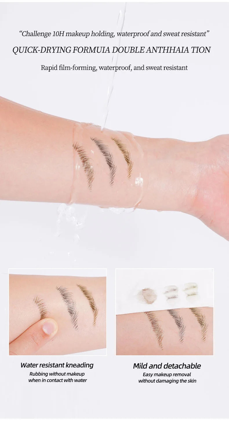 Crayon à sourcils microblading étanche avec applicateur à 2 pointes micro-fourchettes Les crayons à sourcils liquides créent des sourcils d'apparence naturelle