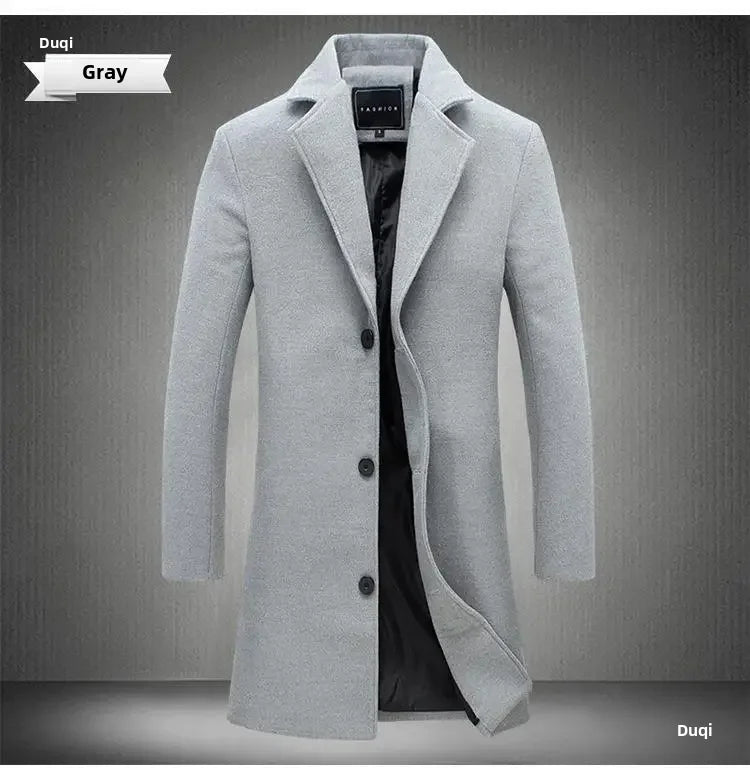 Manteau en laine2022 Nouveau trench-coat mi-long slim de style coréen pour hommes Usine de vente en gros de veste en laine