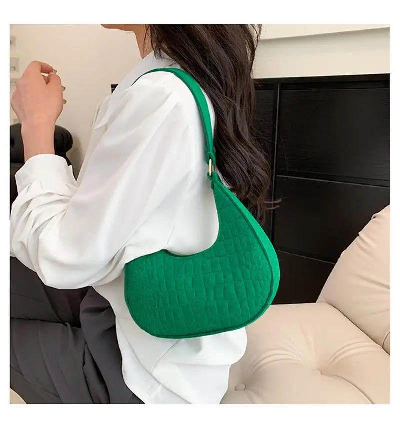 Temperament Handbag Casual Trendy Stone Pattern Shoulder Bag New Single Shoulder Design 2023 Winter Fashion Women'S Underarm Bag