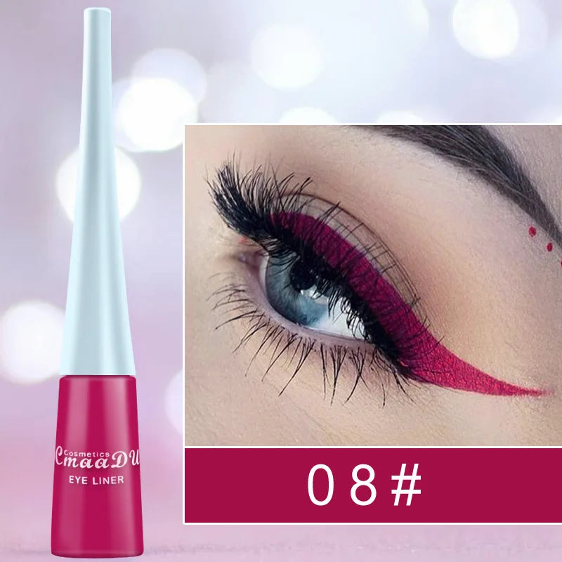 Colorful Sexy Eyeliner Liquid Blue Pencil Waterproof Easy To Wear Make Up Matte Eye Liner Red Green White Gold Brown Eyeliner