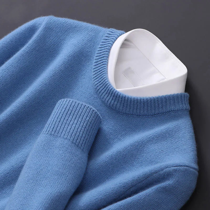 Hot Sale Cashmere Men's Sweater O-Neck Knitted Jumpers Long Sleeve Male Pullover  Soft Warm Woolen Fashion Clothing Big Size