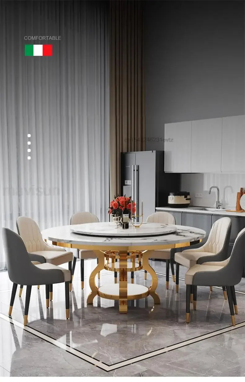 Round Dining Table Kitchen Modern Dining Table Set Small Living Room Apartment Steel Set Home Furniture Mesas Comedor Minimalist