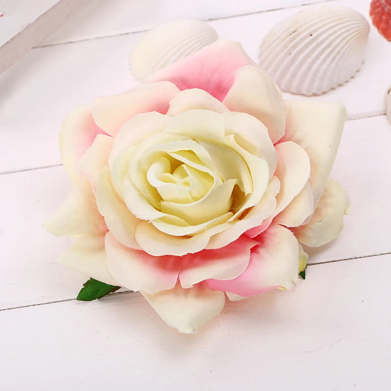 Flamenco Flowers For Hair DIY Headdress For Bridal Flocking Cloth Red Rose Flower Hairpin Hair Clip Party Hair Accessories