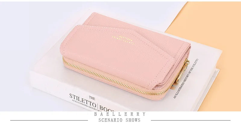 Baellerry Women Wallets Fashion Medium Women's Leather Wallet Top Quality Card Holder Black Coin Purses Green Wallets for Women