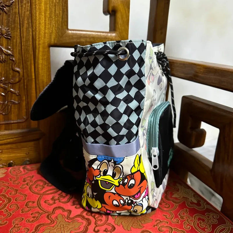 Sac à dos tendance Disney Mickey Mouse pour femme, cartable en toile Minnie, grande capacité, pour filles