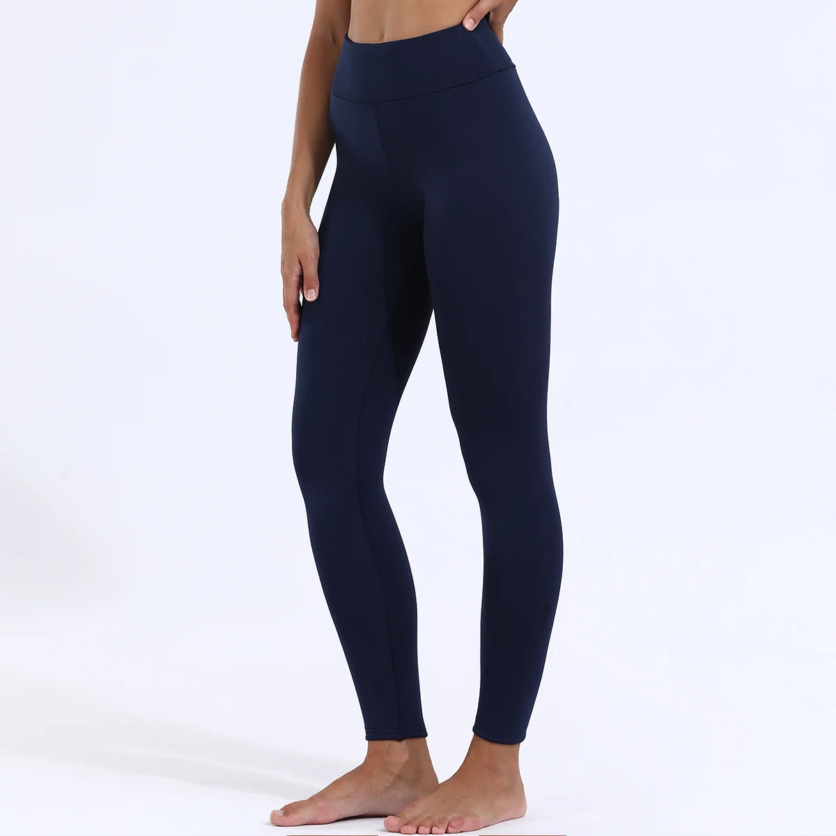 Leggings d'hiver en velours pour femmes, pantalon épais de couleur unie, chaud, taille haute, couleur unie, leggings classiques décontractés pour l'extérieur