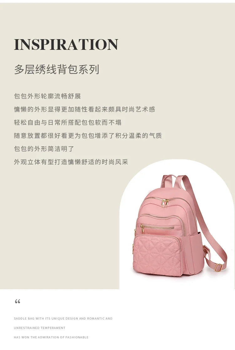 Hot Sale Fashionable Women's Backpack 2024 New Light Luxury Design Solid Color Versatile Basic Style Backpack Bolso Mujer